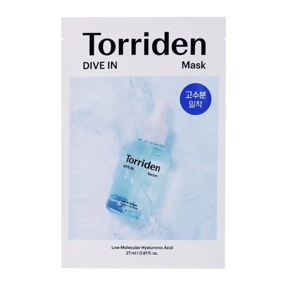 Torriden - Dive In Low Hidratáló Fátyolmaszk, Dive-in Low Molecular Hyaluronic Acid Mask, 27ml